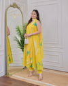 Yellow Colour Rayon With Printed Kurti With Pant Dupatta Suppliers In India Aaradhna 2041